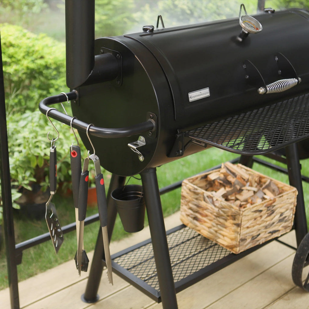 Heavy Duty BBQ Charcoal Grill with Offset Smoker Q498