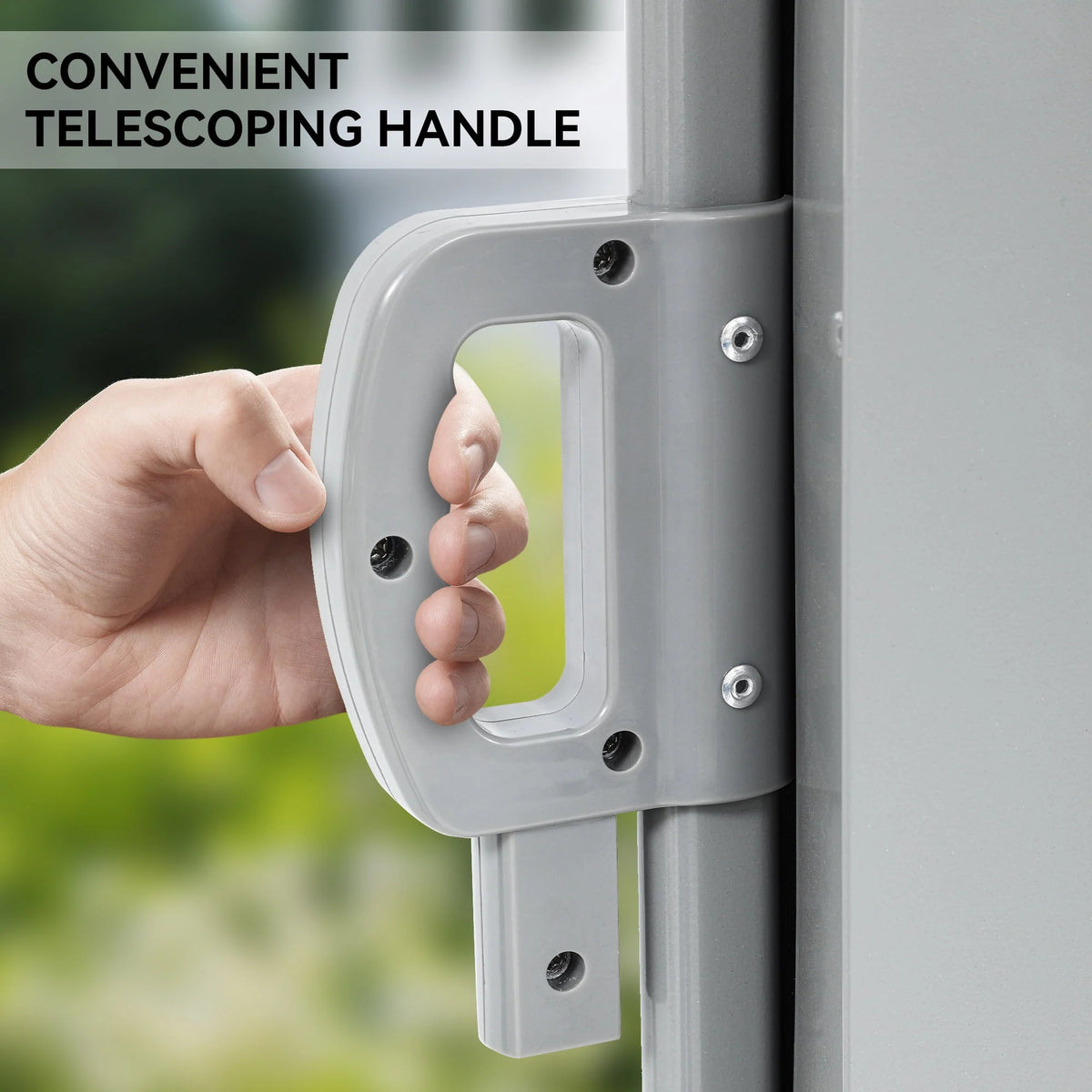 Double Side Awning 236''X 63'', Retractable Waterproof UV-Resistant Privacy Screen, Gray E18898