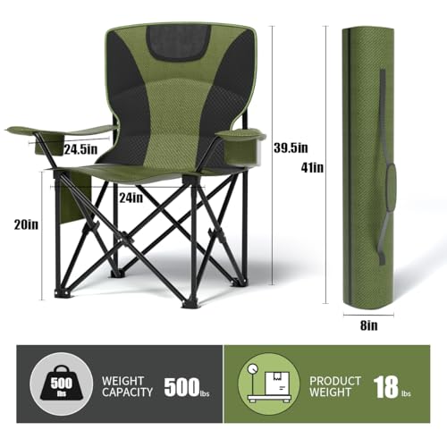Heavy Duty Folding Chair 500LB Capacity with Cup Holder S795