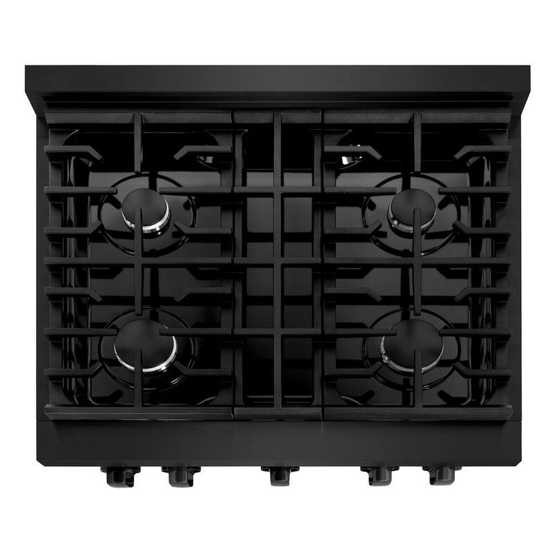 4 Burner Freestanding Gas Range & Convection Gas Oven in Black Stainless Steel X6019
