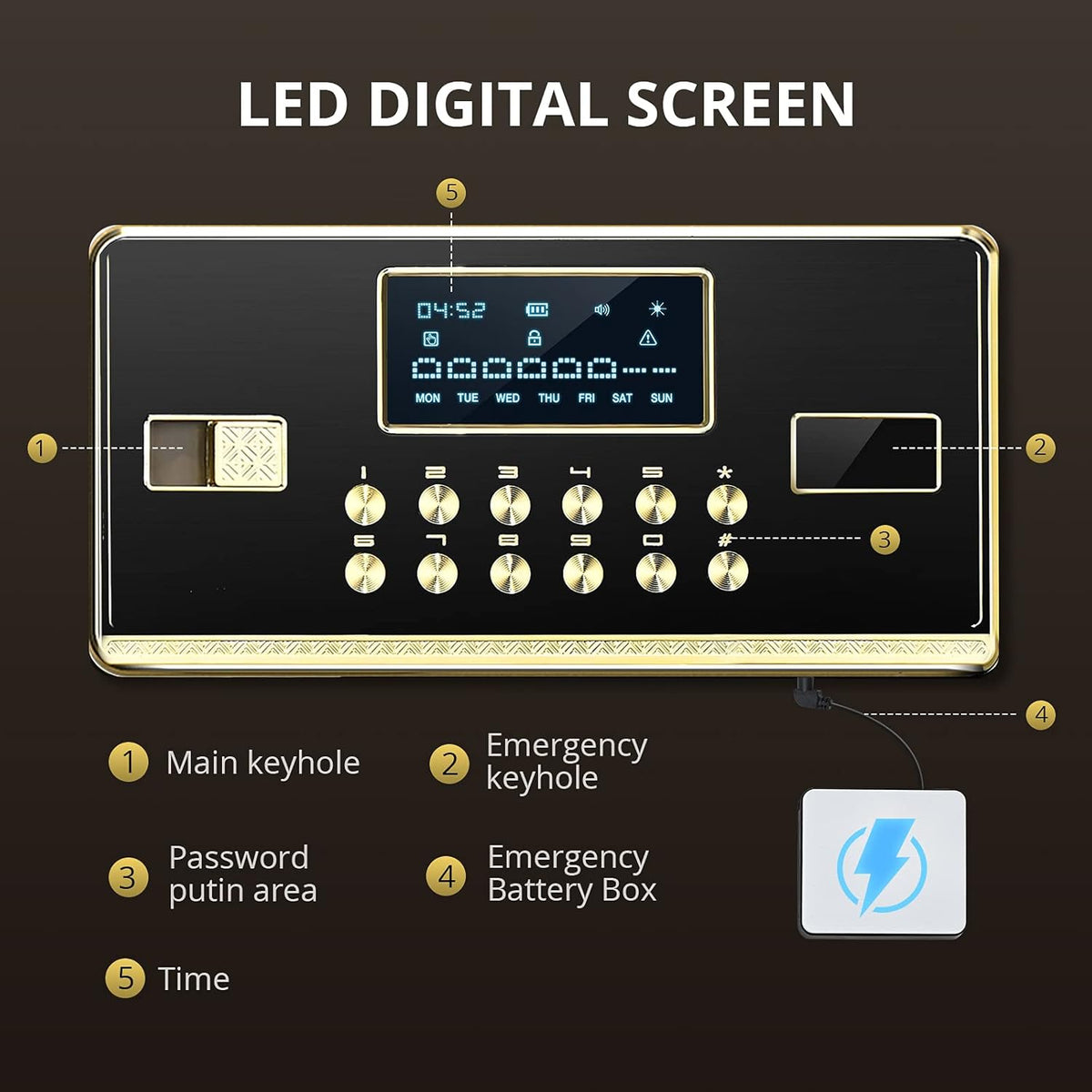 1.94 Cubic Feet Cabinet Safe with Digital Keypad and Removable Shelf H723094