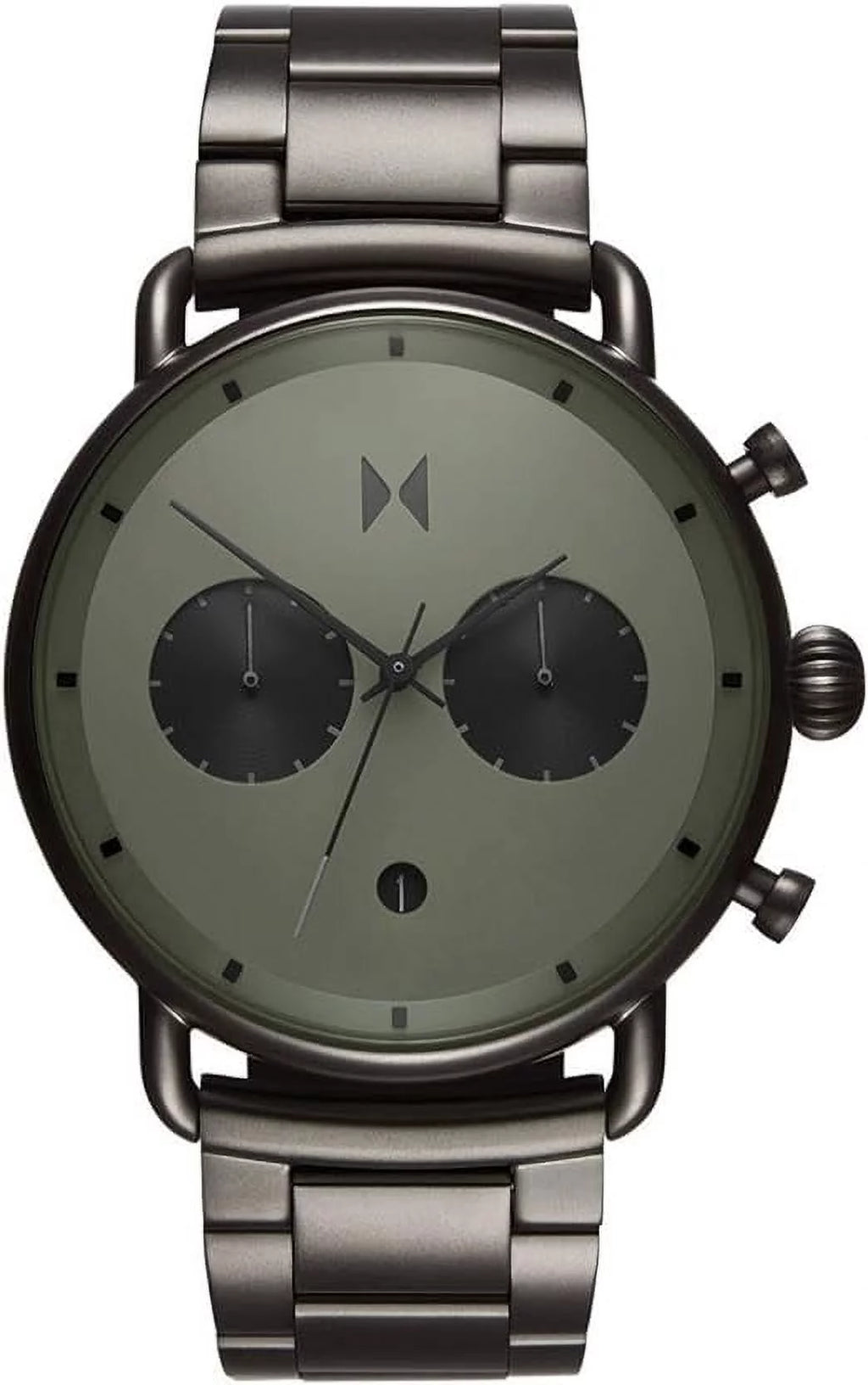 Gunmetal Tone Stainless Steel Chronograph Men's Watch O102