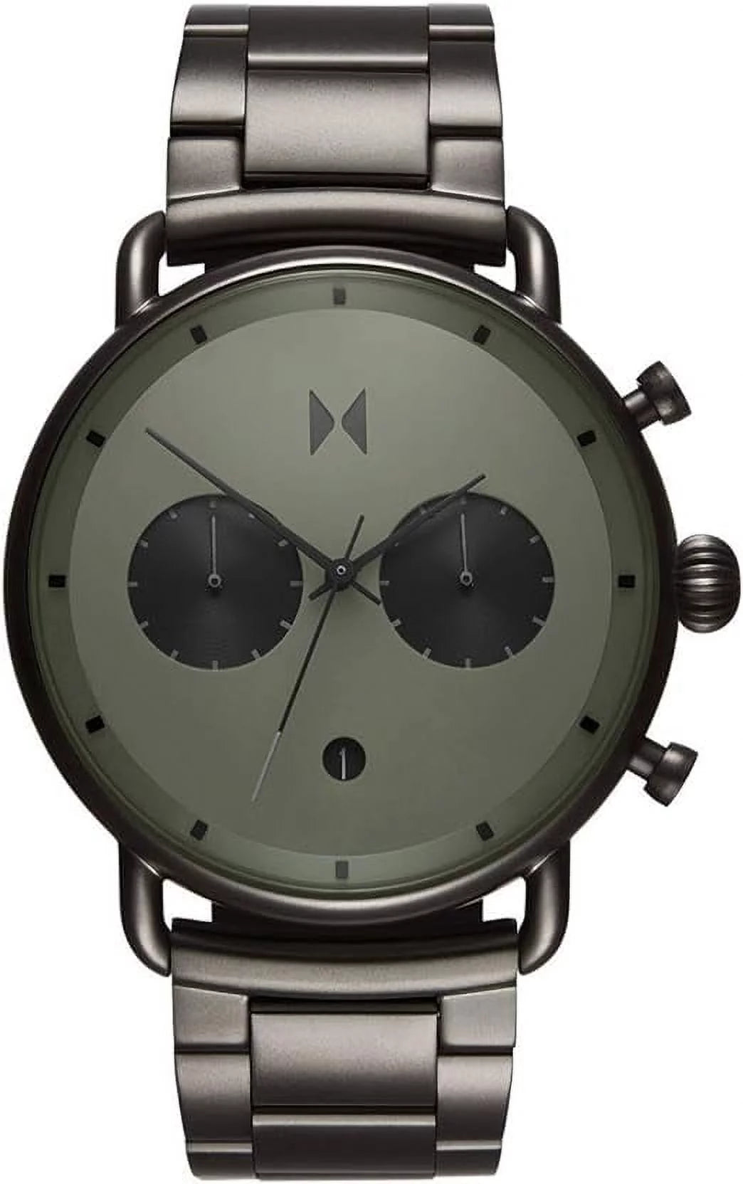 Gunmetal Tone Stainless Steel Chronograph Men's Watch O102