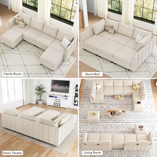 Large Modular Velvet Sectional Sofa with Storage, 9 Seats, Black N668