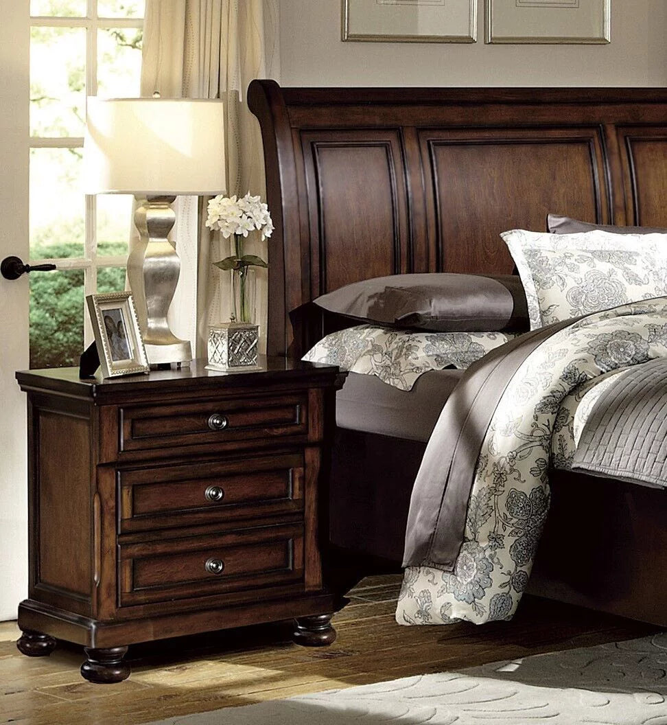6pc Bedroom Set with King Platform Bed Dresser Chest Two Nightstands Mirror E920