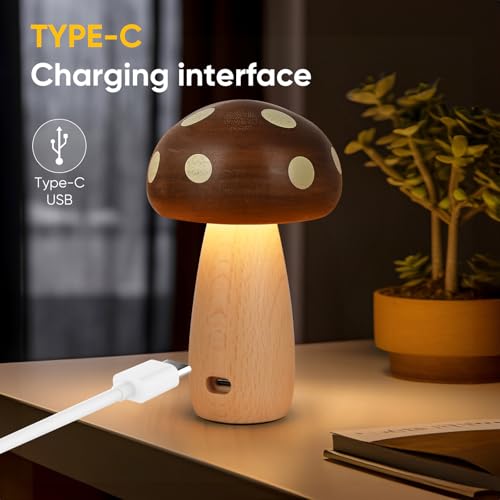 Portable Cordless Rechargeable LED Mushroom Lamp Y42629