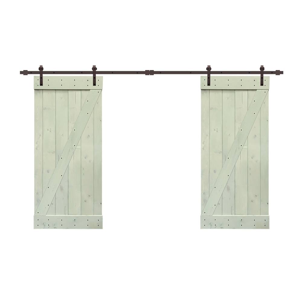 Stained Double Barn Door with Hardware Kit I52600