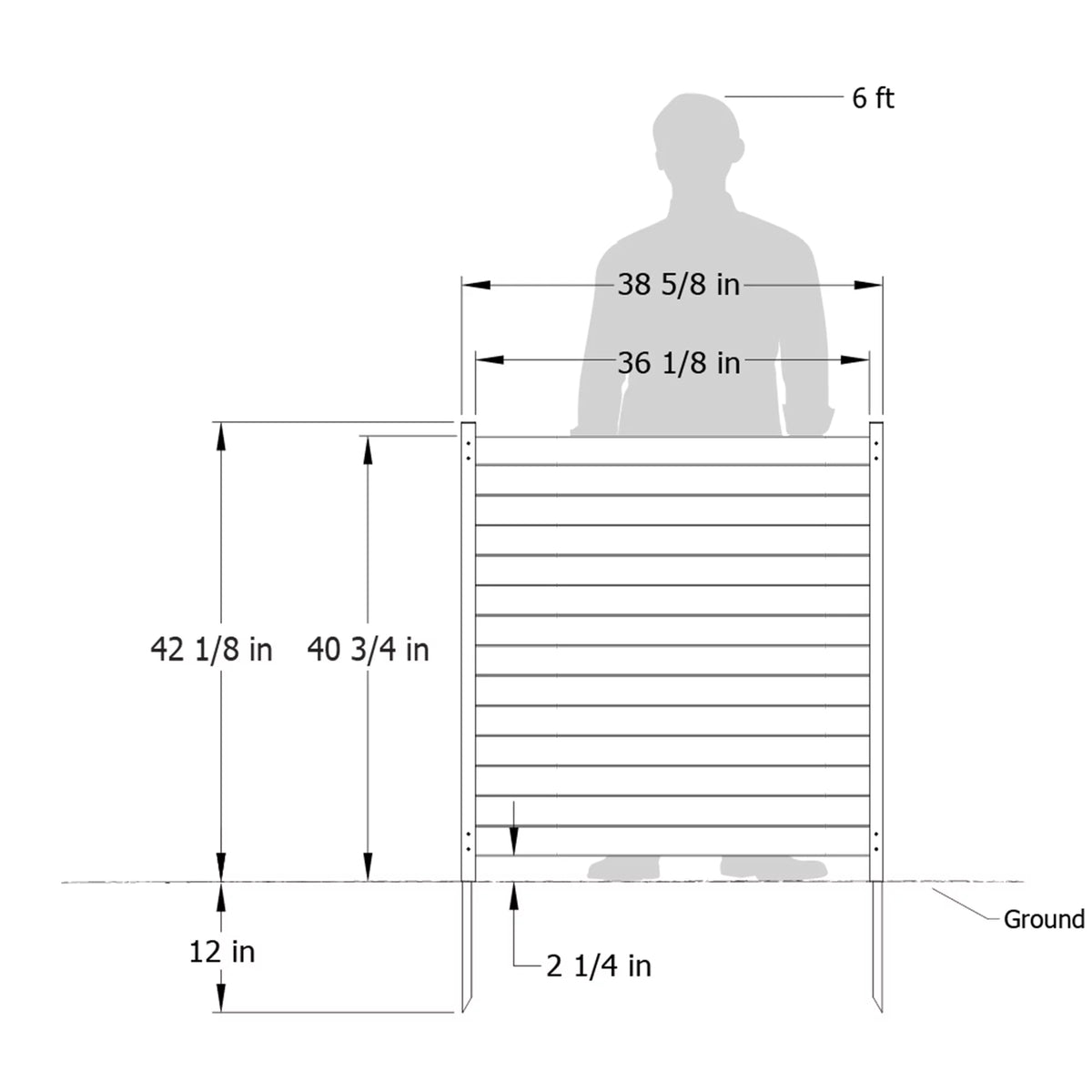 Outdoor Wood Privacy Screen Enclosure 42in H x 38in W 2 Panels X376