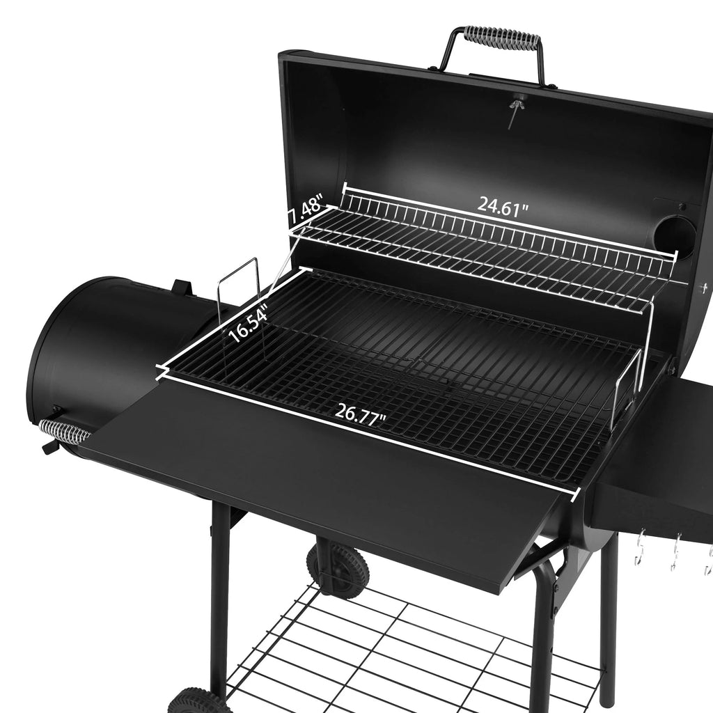 Steel Charcoal Grill with Offset Smoker Z438