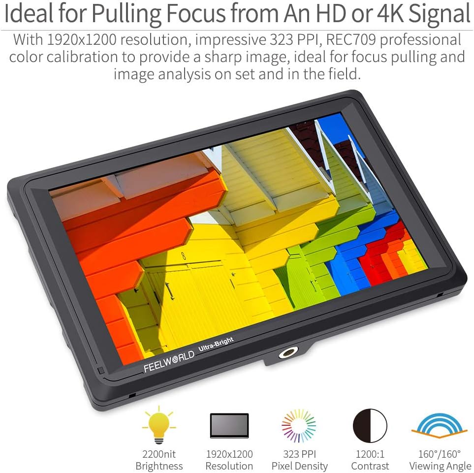 7 Inch 2200nit DSLR Camera Field Monitor Full HD 1920x1200 3G SDI 4K HDMI C23440