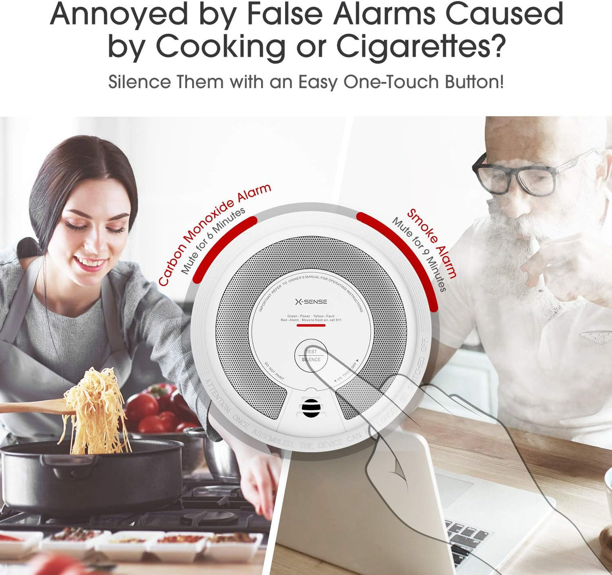 2-in-1 Smoke and Carbon Monoxide Detector Alarm H283