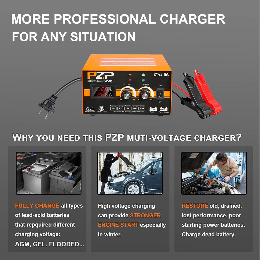 12V/24V Manual Battery Charger T765