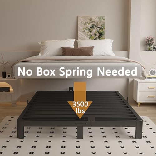 Black 16 Inch Metal Platform Full Size Bed Frame U366