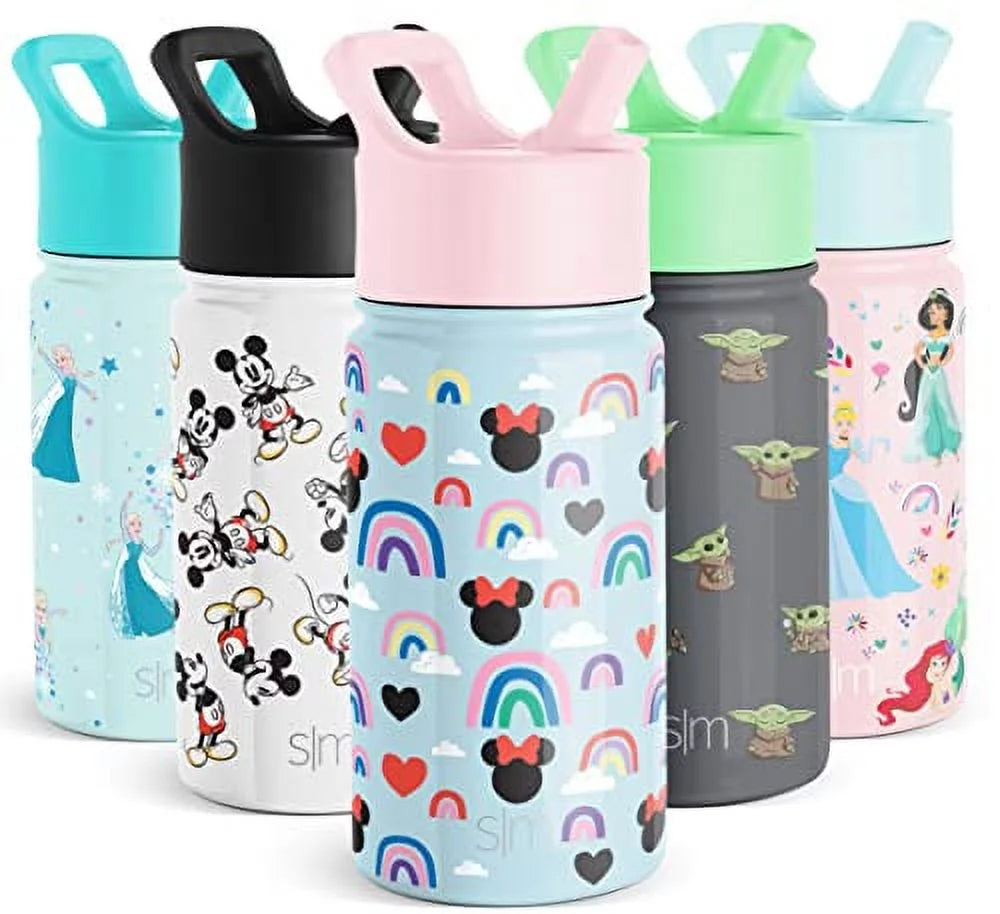 Kids Water Bottle with Straw Lid, Insulated Stainless Steel, 14oz V999592