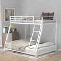 Twin over Full Metal Bunk Bed with Guardrail and Ladder M4057