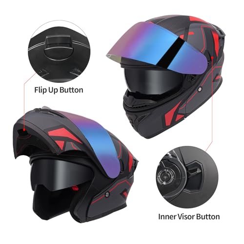 Modular Motorcycle Helmet Dual Visor Flip Up Full Face C993035