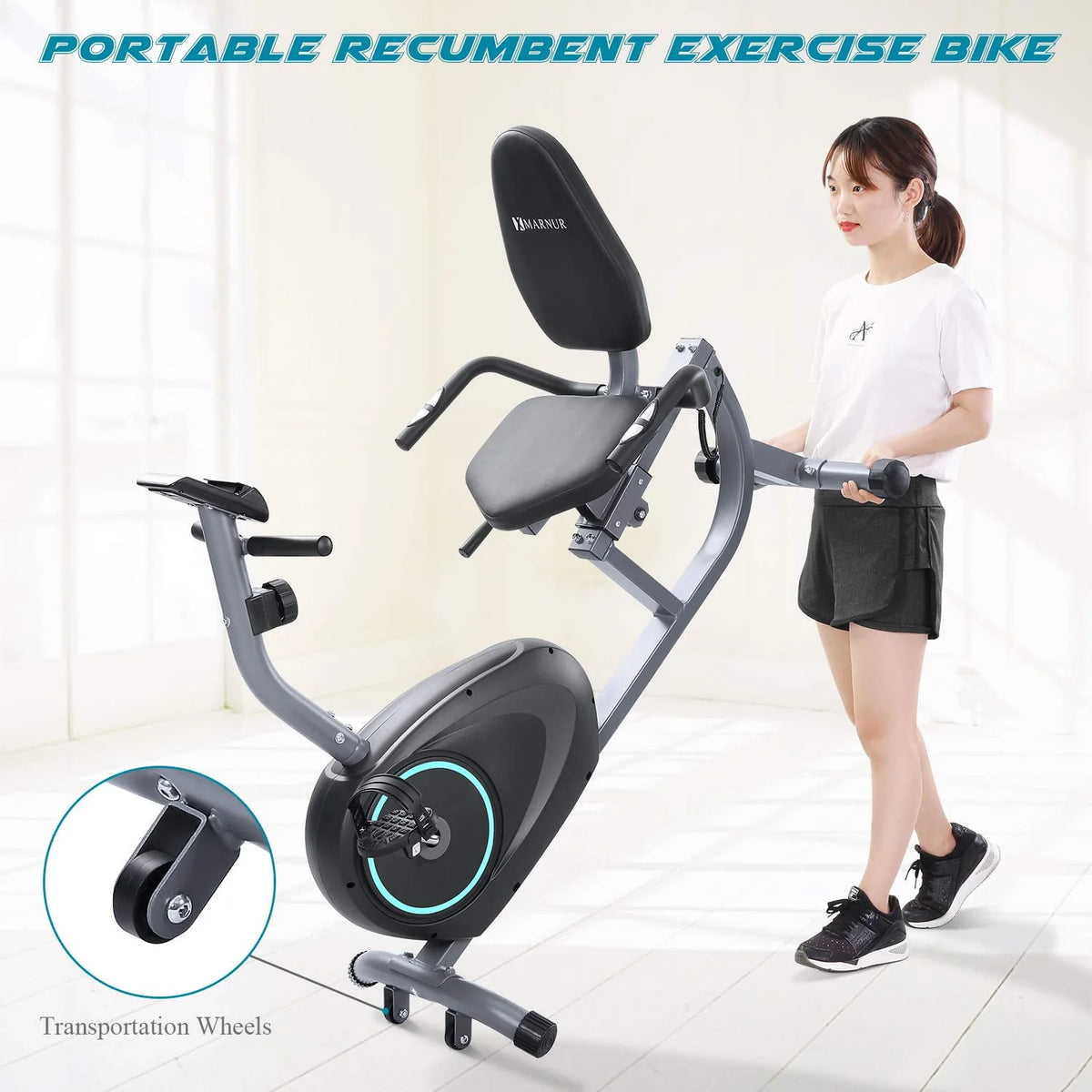 Recumbent Exercise Bike with 8 Levels Adjustable Resistance Y937107