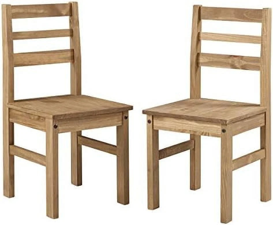 Solid Wood Dining Chair Set of 2 Ladder Back L650876