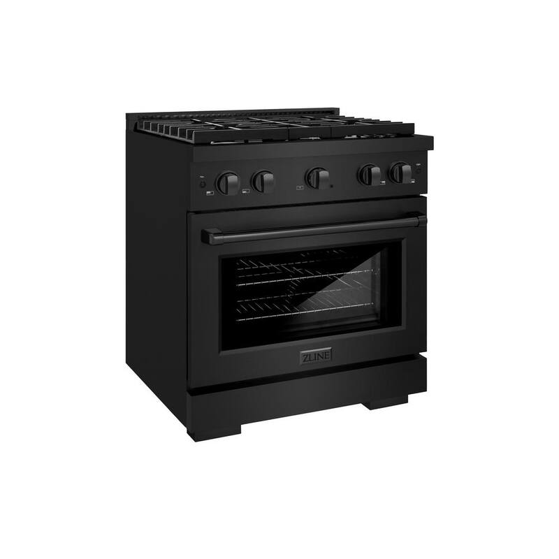 4 Burner Freestanding Gas Range & Convection Gas Oven in Black Stainless Steel X6019