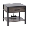 Single Drawer Accent Table with Power Socket and USB Charging Ports V99733