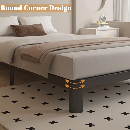 Black 16 Inch Metal Platform Full Size Bed Frame U366