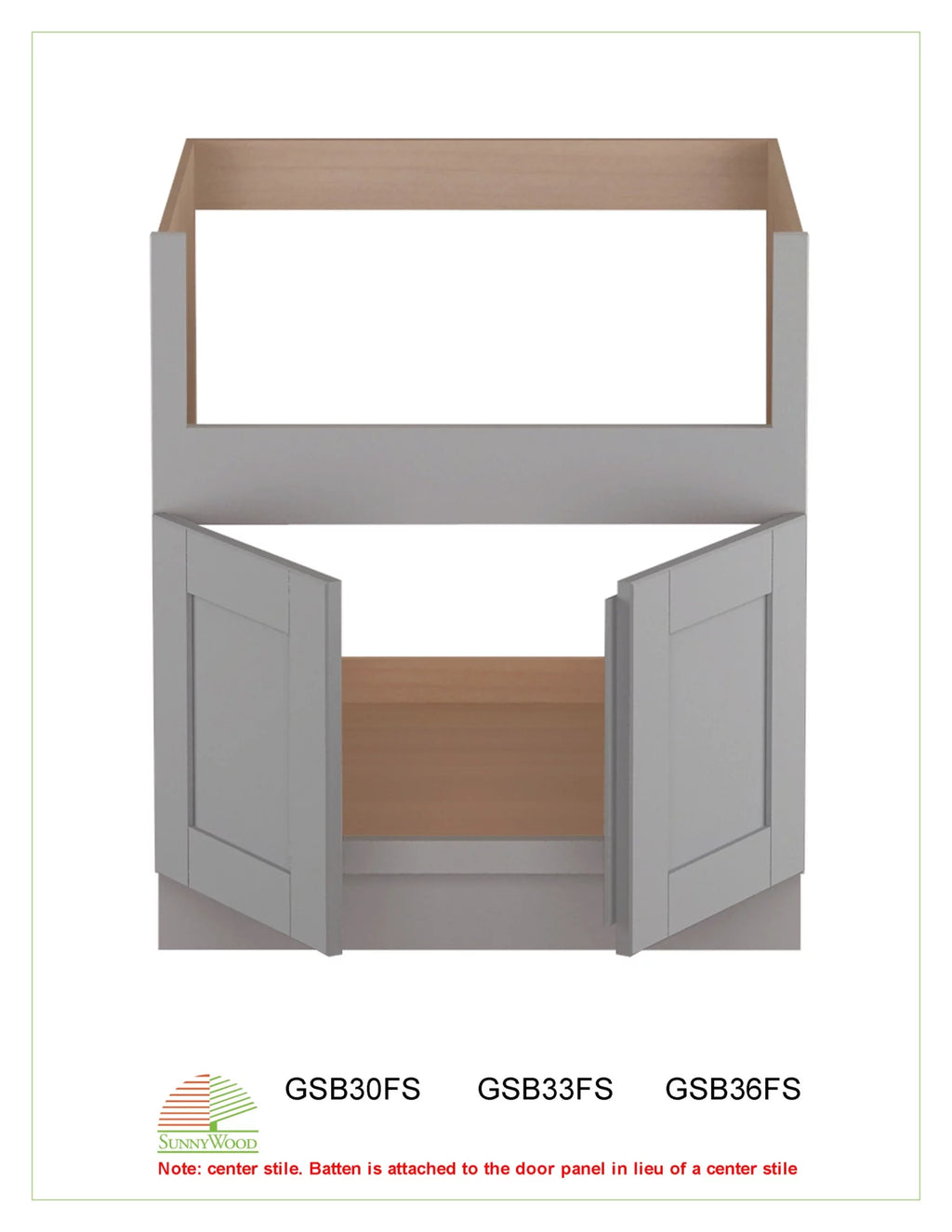 36" Wide Double Door Farm Sink Base Cabinet I36642