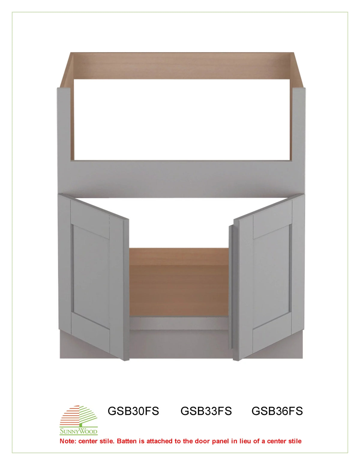 36" Wide Double Door Farm Sink Base Cabinet I36642