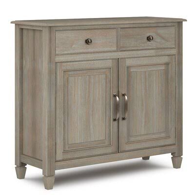 2 Door Accent Cabinet Distressed Gray D233
