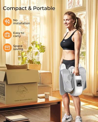 Under Desk Elliptical Electric Leg Exerciser with Remote Control T7833