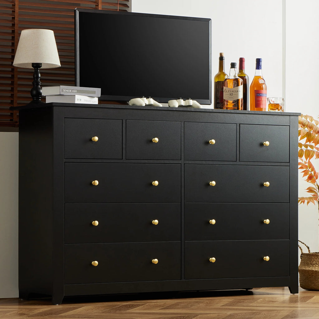 White 10 Drawer Wood Dresser E8396