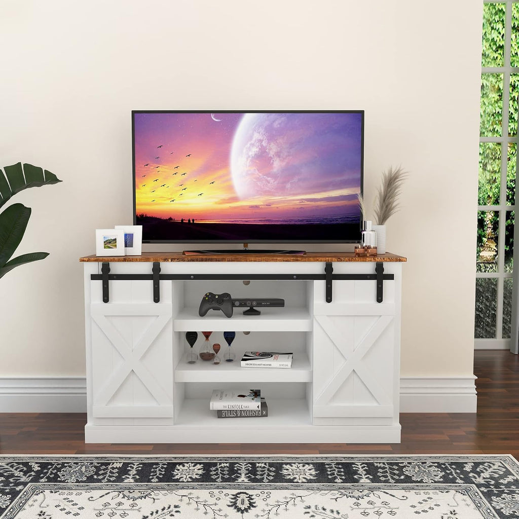 Warm White Wood TV Stand F971611