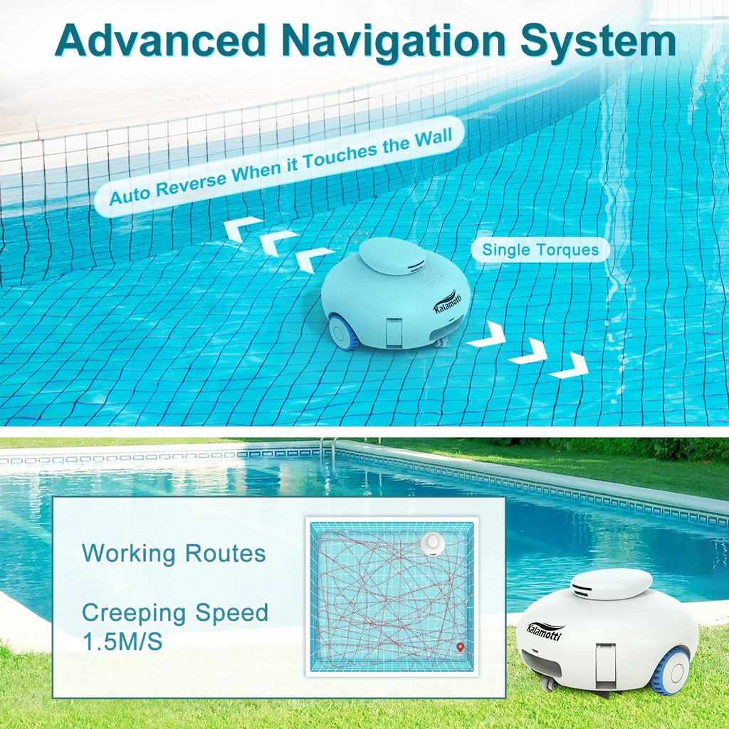 Cordless Robotic Pool Vacuum Cleaner 7500mAh Rechargeable IPX8 Waterproof J583175