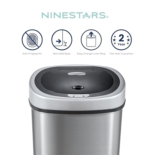 Automatic Touchless Trash Can 13 Gal Stainless Steel Z1444