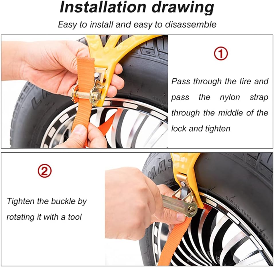Universal Snow Chains 6pcs 8mm Adjustable Tire Chains A964922