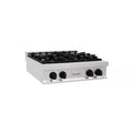 4 Burner Gas Cooktop with Matte Black Knobs in Stainless Steel V13954