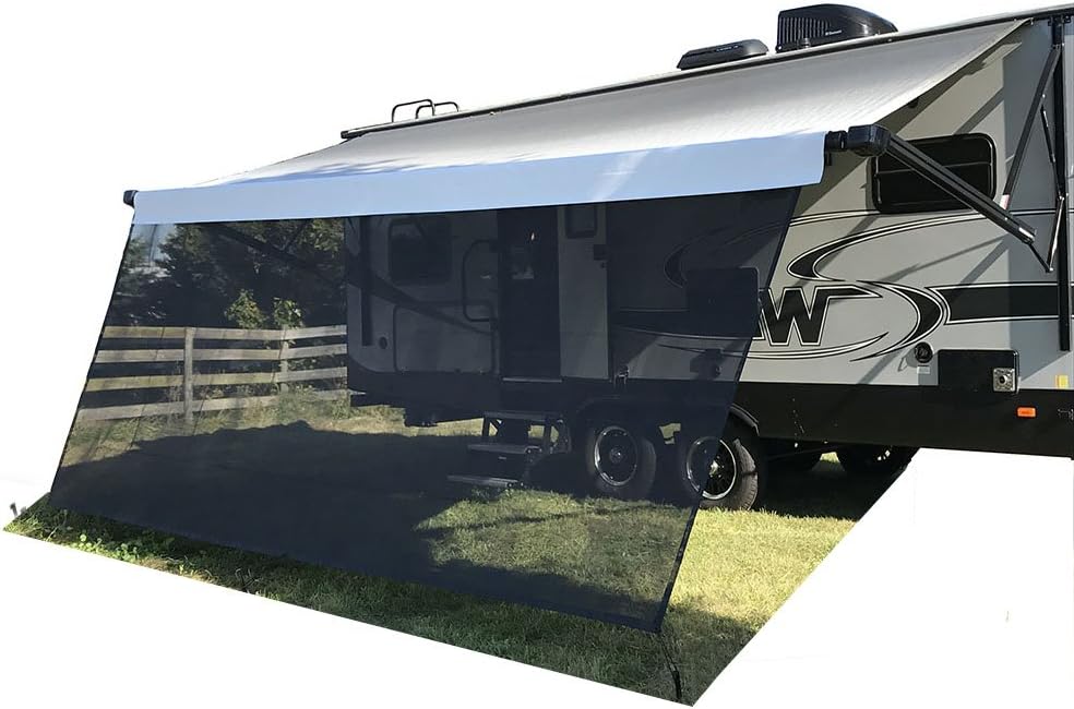 Black Mesh RV Awning Sun Shade 8' X 20'3'' O965810