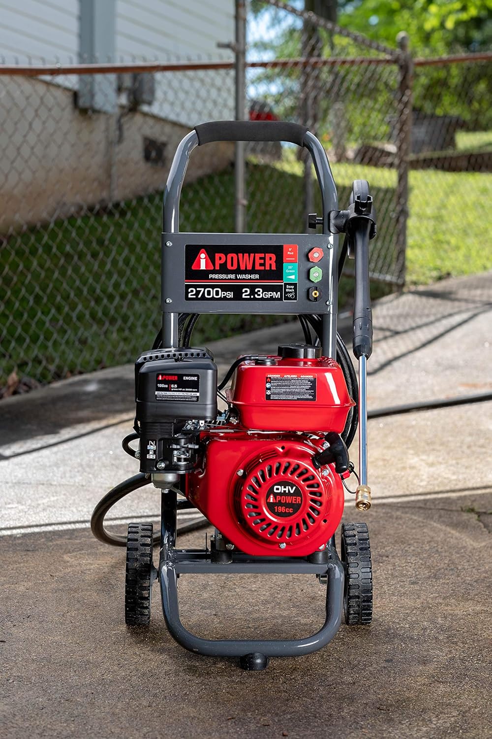 Gas Powered Pressure Washer 2700 PSI 2.3 GPM 7HP with 3 Nozzle Attachments M40343