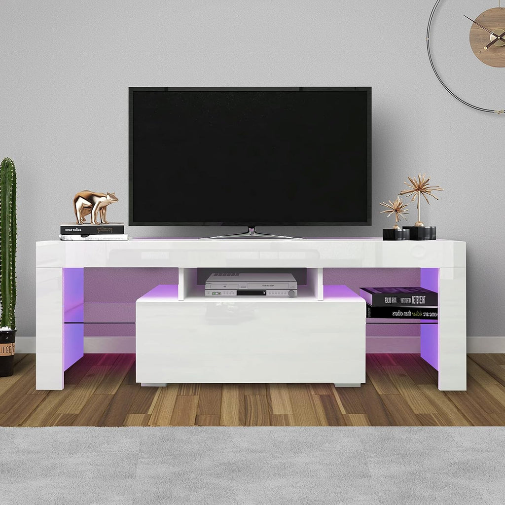 Warm White Wood TV Stand F971611
