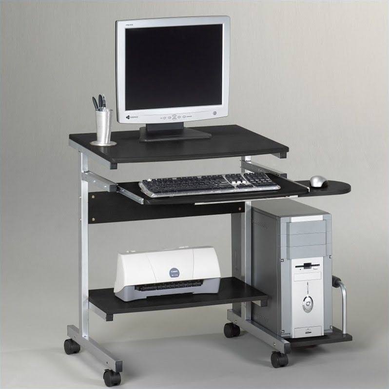 Mobile Wood Computer Cart D1487