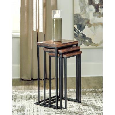 Accent Table Set of 3 Brown E519100