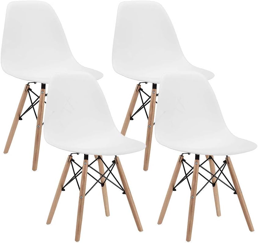 Beige Plastic Dining Chairs Set of 4 B631