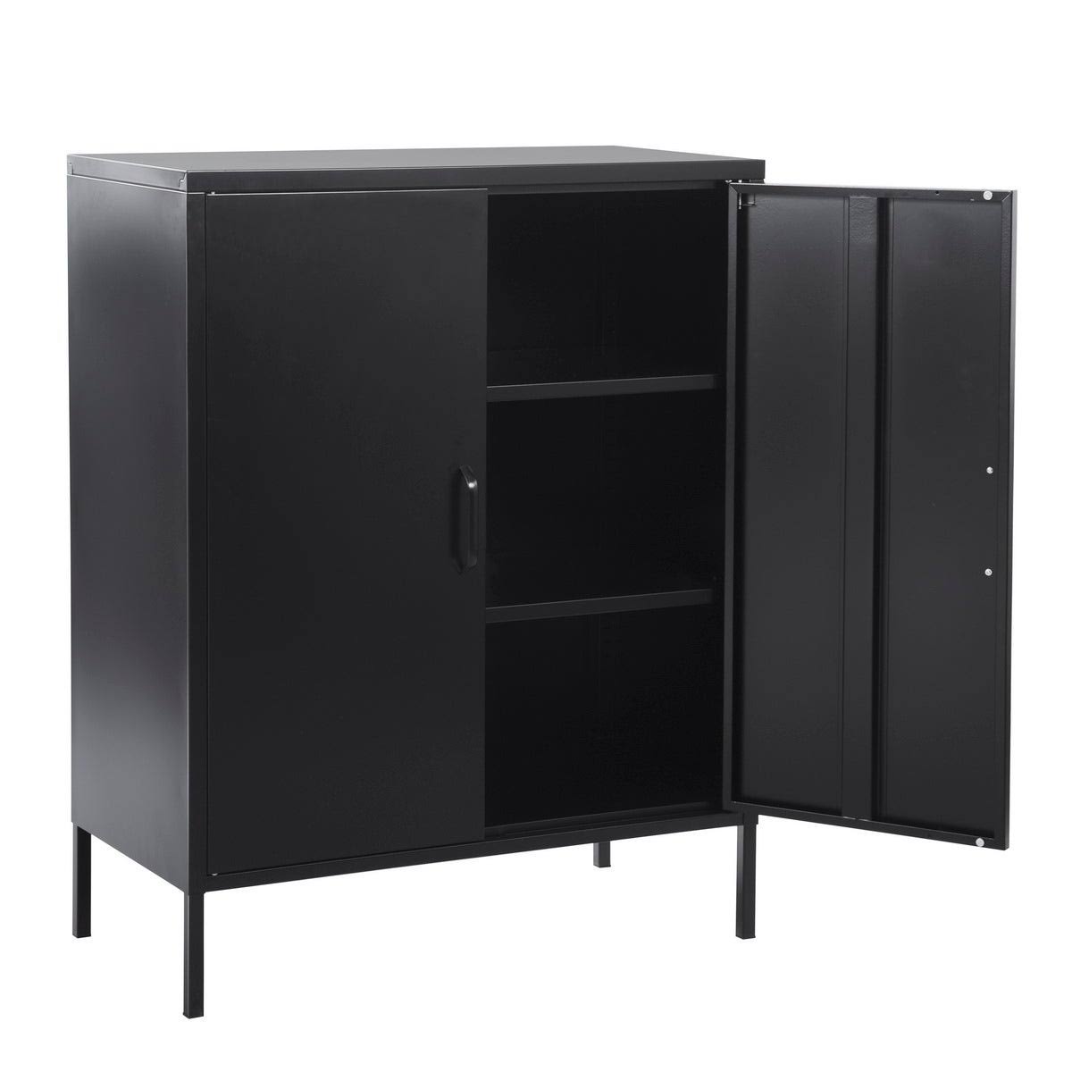 White Metal 2-Door Storage Cabin F85315