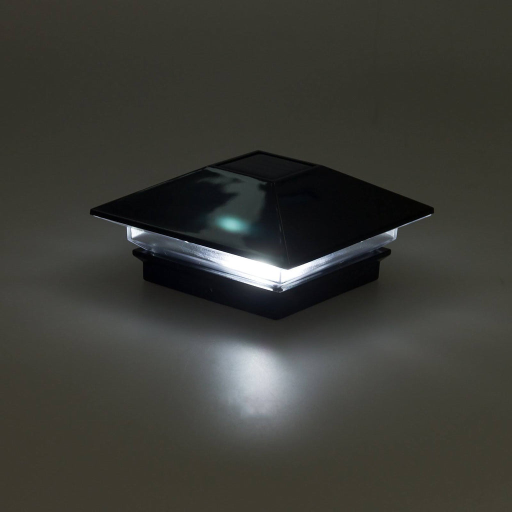 4 x 4 Solar LED Fence Post Cap Light 12 Pack Black P35401