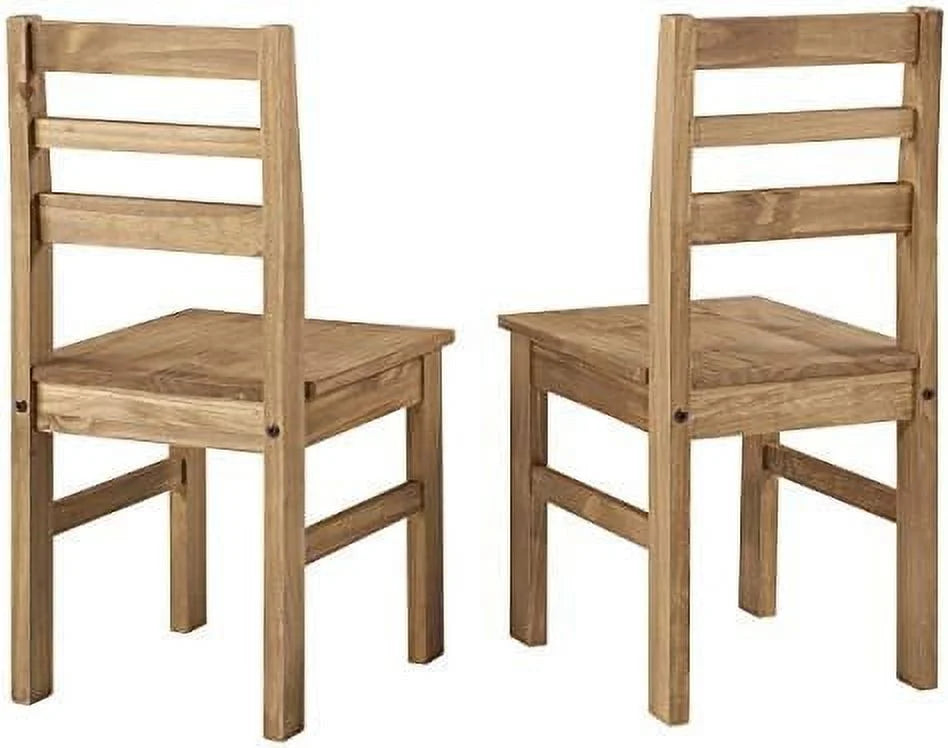 Solid Wood Dining Chair Set of 2 Ladder Back L650876