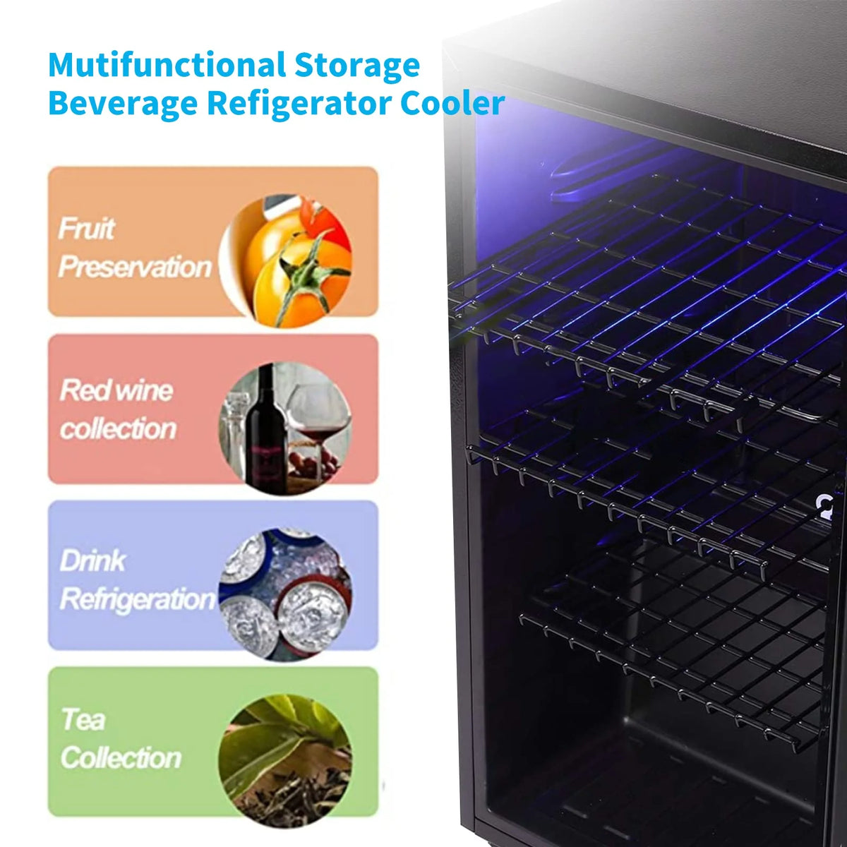 Wine Cooler and Beverage Refrigerator with Glass Door U67518