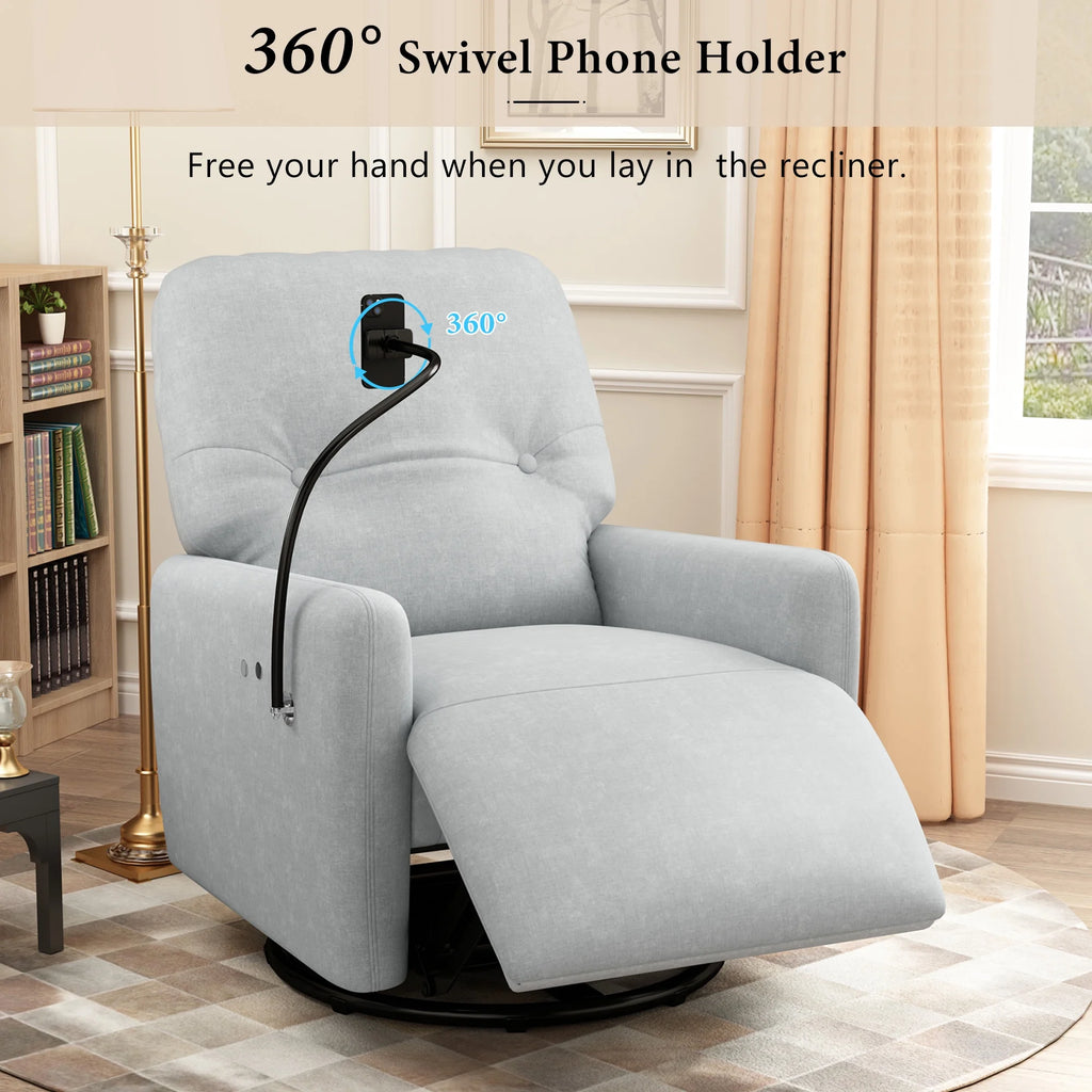 Grey 270 Degree Swivel Electric Recliner Sofa T77952