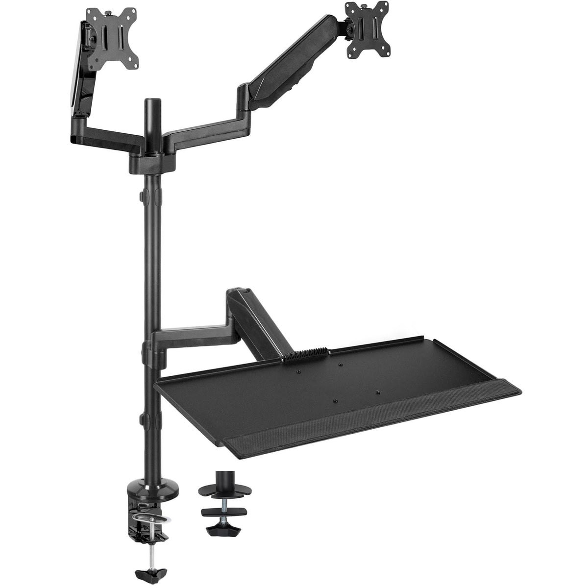 Black Dual Monitor Sit-Stand Desk Mount 17" to 32" T83163