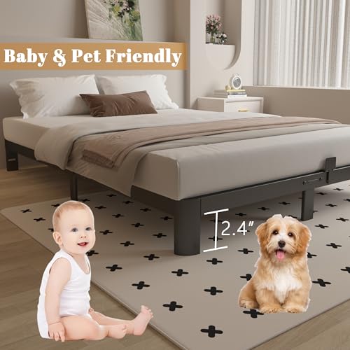 Black 16 Inch Metal Platform Full Size Bed Frame U366