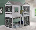 Twin Over Twin Size Bunk Loft Bed with Tent P206
