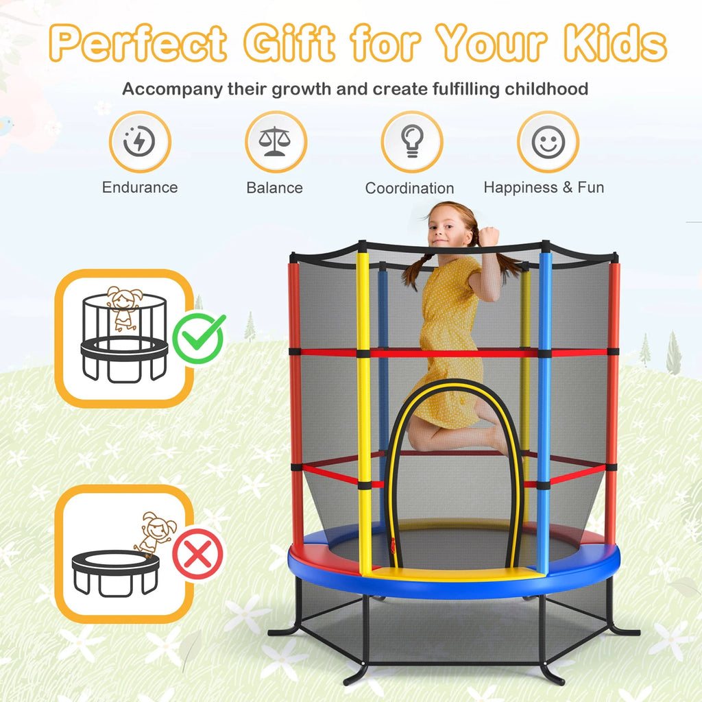 55'' Recreational Trampoline with Enclosure Net O4426